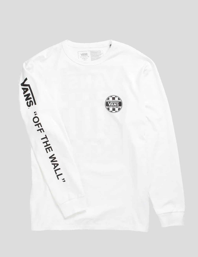 T-shirt VANS off the wall ls check grapih white